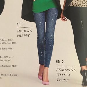 Cabi Skinny Jeans-constellation pattern